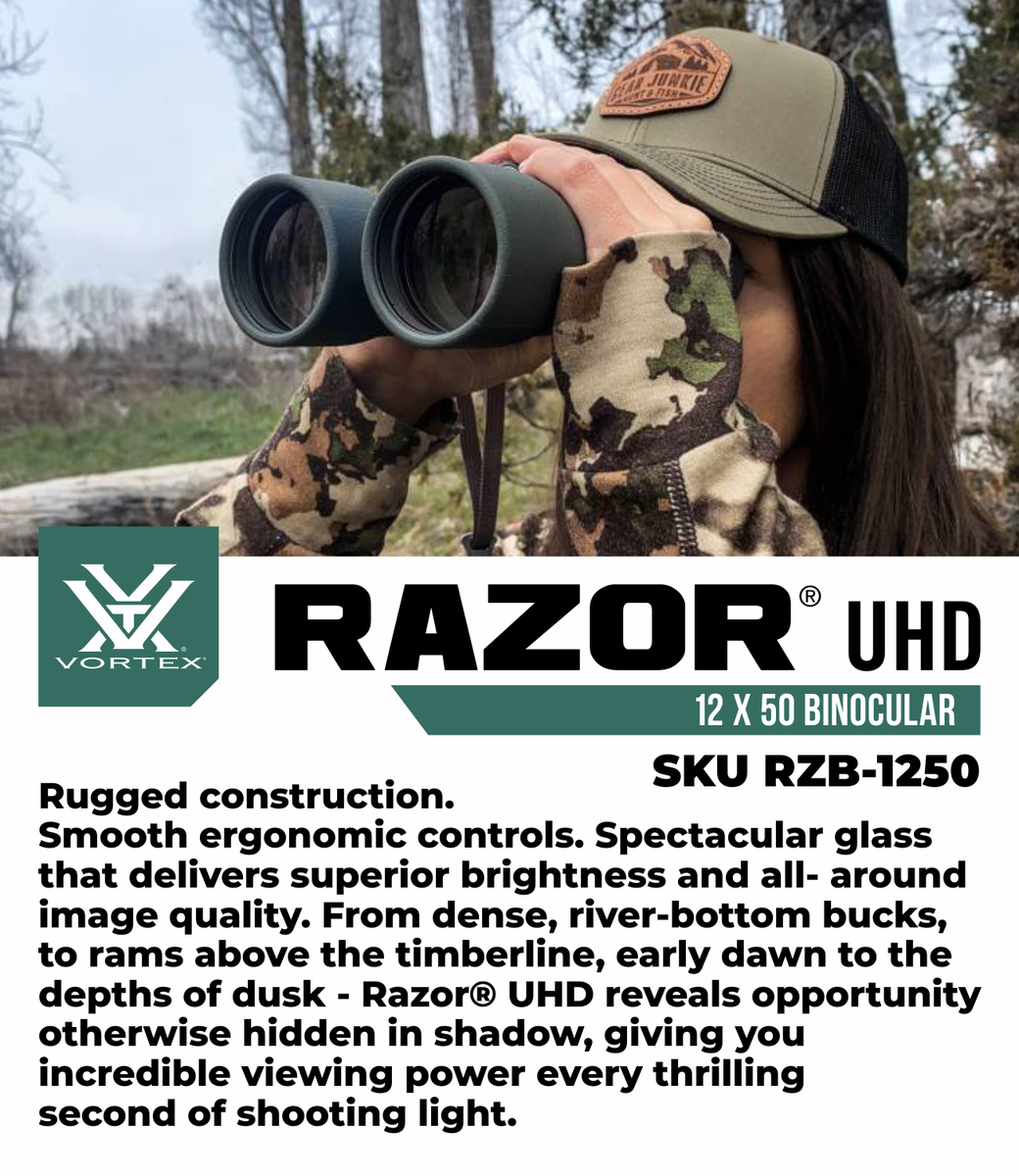Vortex Optics Razor UHD 12x50 Waterproof Binocular RZB-1250 w/Free