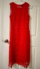Ann Taylor Lace Sheath Dress Knee Length Sleeveless Women's 6T