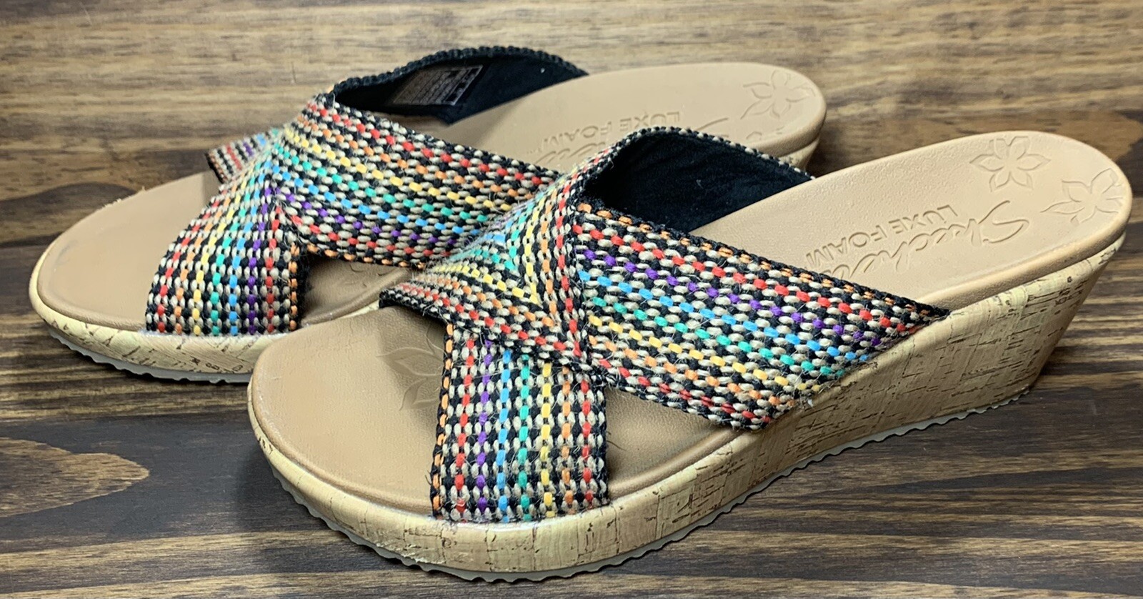 Skechers Cali Beverlee Rainbow Wedge Sandals Wome… - image 1
