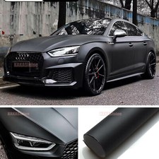 Air Free Stretchable Black Matte Satin Car Vinyl Wrap Glitter Sticker Strips Us