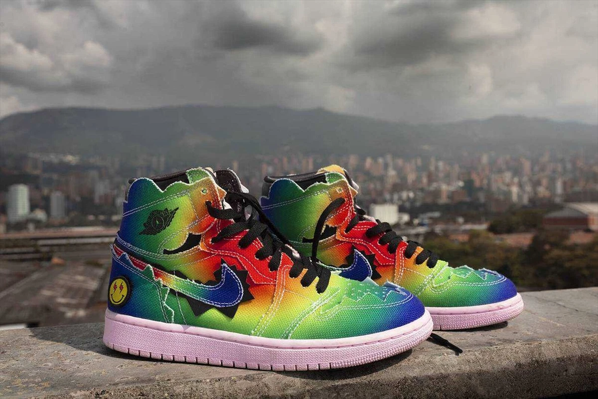 J BALVIN NIKE AIR JORDAN 1 RETRO HIGH OG RAINBOW (DC3481-900) BRAND NEW US 12.5