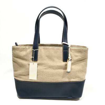UGG MEENA LARGE TOTE -JUTE / LEATHER -NAVY / NATURAL -NWT