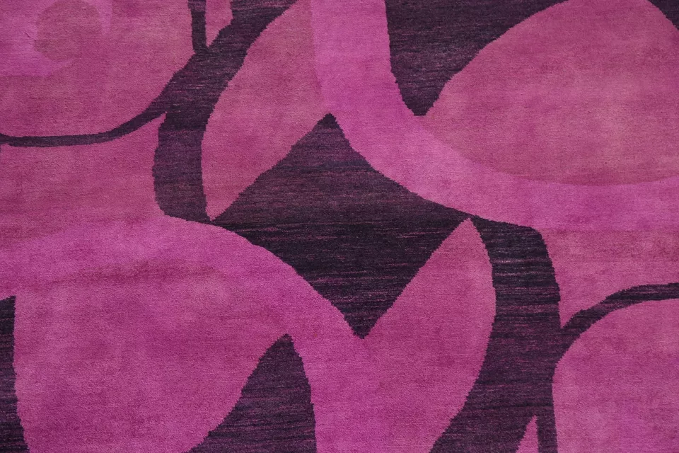 PURPLE Modern Gabbeh Kashkoli Oriental Area Rug Hand-knotted Carpet 5'x5' Square - Image 4 of 4