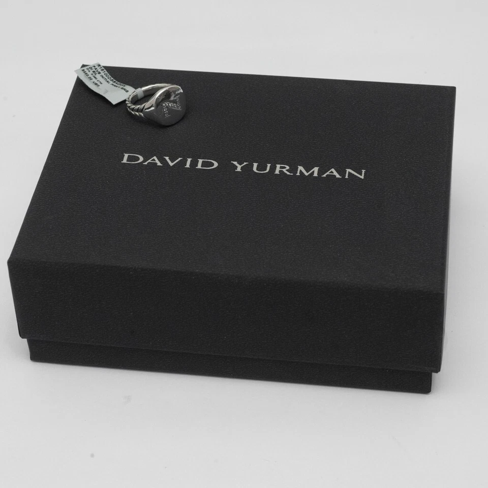 Anillo DAVID YURMAN Nuevo Pavé Inicial Letra N Pinky en Diamante y Plata Talla 5 Foto 4 de 4