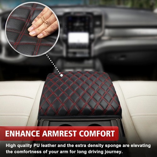 Fits 2019-2025 Dodge RAM 1500 2500 3500 Center Console Cover Armrest Pad Black - Foto 5 di 8