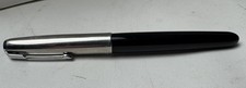 PARKER 51 SPECIAL CHROME CAP, BLACK BARREL FOUNTAIN PEN FINE Made In USA No Ink