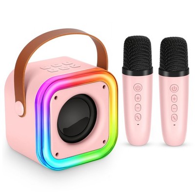 Mini Karaoke Maschine für Kinder Kabellose Mikrofone mit Tragbarem Bluetooth