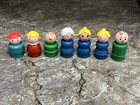 Vintage Lot of 7 Fisher Price Little People Family WOOD — photo 1