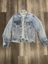 Vintage 80s Levi's Type 3 Trucker Distressed Made In USA Denim Jacket Sz L