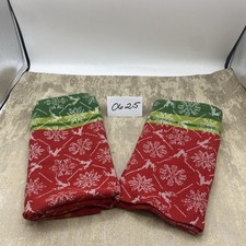 Pier 1 Imports Christmas Red/Green Deer Cloth Placemats - Set of 2