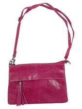 Borsa a tracolla donna in pelle pelle rosa casual nappa