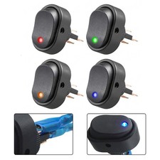 12 Volt 30 Amp Illuminated Rocker Switch 5 Pack for Vehicle and Marine Use