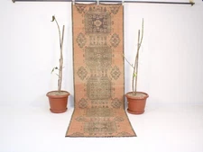 2.8 x 9.5 Ft Vintage Handmade Turkish Red Runner Rug – Long Wool Hallway Carpet