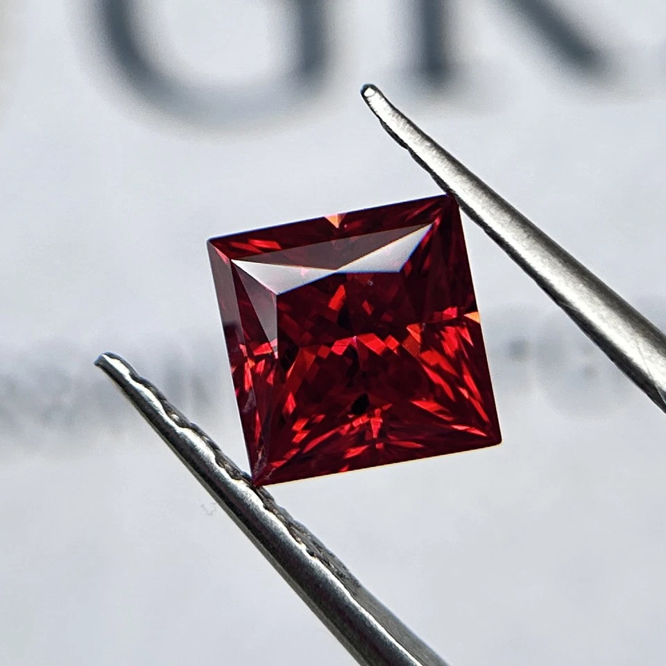 1PCS 5x5mm-12x12mm Princess Cut Garnet Fancy Color Loose Moissanite Stone - Image 2 of 4