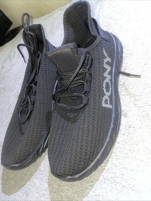 Pony Tempo Casual Athletic Knit Sneakers Black Mens Size 9  PP1 Tag Big Logo