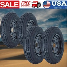 4-pack 4.80-12 Trailer Tires With 12 Rims Pcd 4 Lug On 4 480-12 4.80x12 Wh