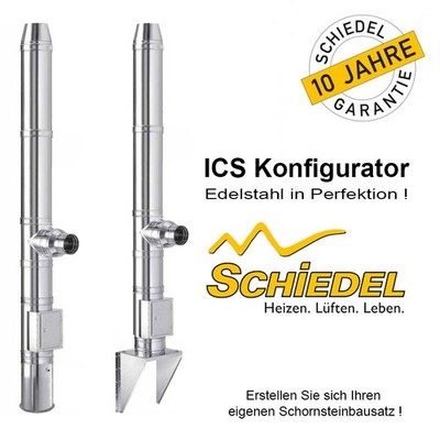 Schiedel ICS DN Ø130mm Edelstahl Schornstein Konfigurator Bausatz Esse Kamin iso