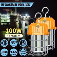 2Pack LED Temporary Work Light 100W Constructions Warehouse High Bay Light 5000K