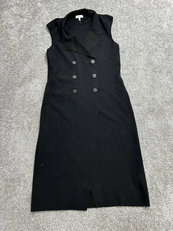 Vestido Esmoquin Reiss Milena Mujer Grande Negro Sin Mangas Tejido Doble Pecho Foto 2 de 4