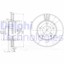 2X DELPHI BREMSSCHEIBEN VORNE 278mm BELÜFTET PASSEND FÜR FORD MAVERICK FORD USA