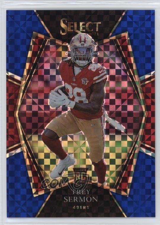 2021 Panini Select Premier Level Blue Prizm /149 Trey Sermon #168 Rookie RC 14do