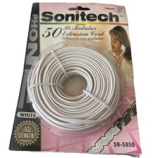 White 50' ft Telephone Modular Line Cord Phone Cable Extension Wire SN-5850