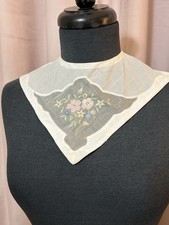 Vintage Detachable Collar White With Sheer Lace Insert Retro - Note XSmall Neck