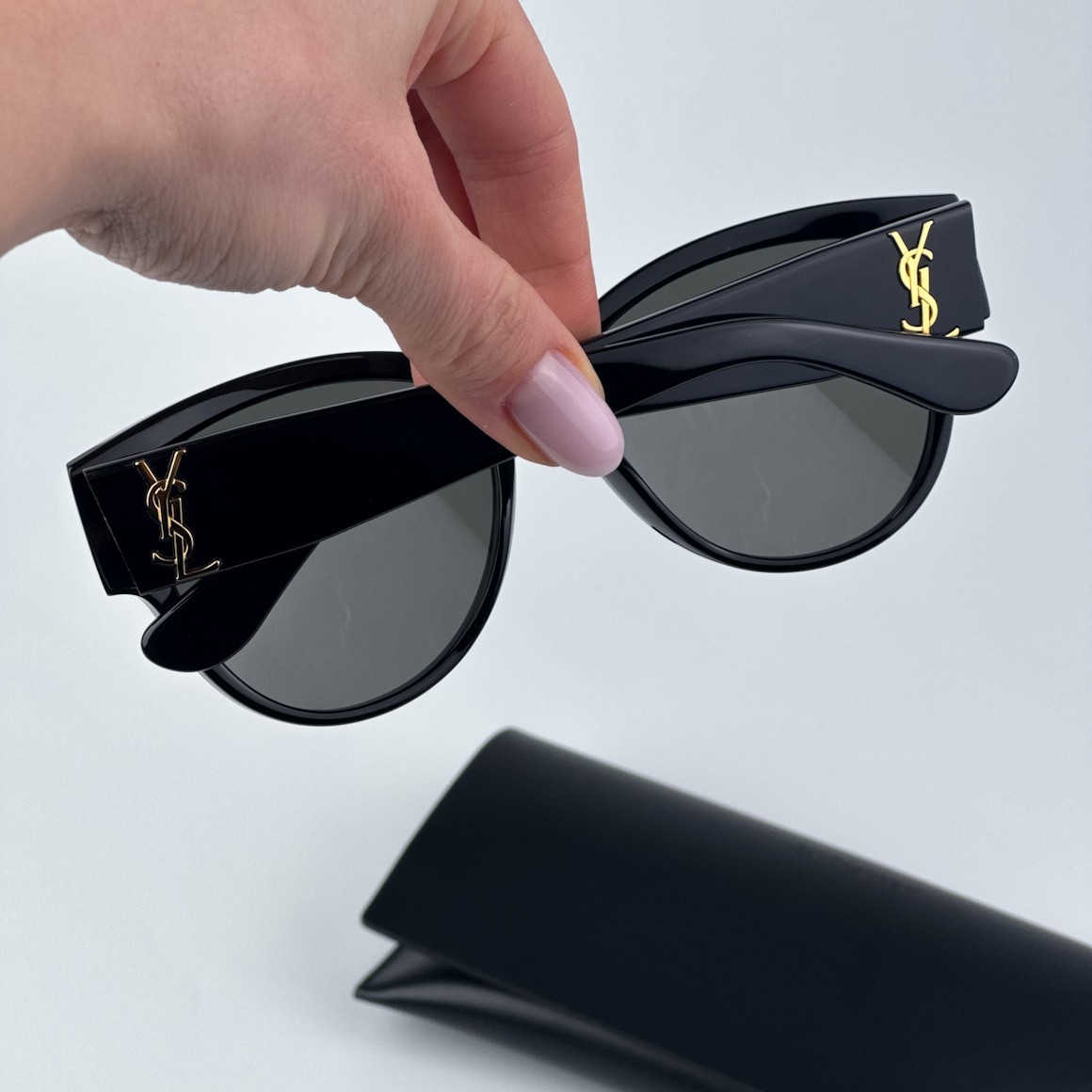 Saint Laurent Women Sunglasses Black Grey Square SLM3 002 BRAND NEW thumbnail 8