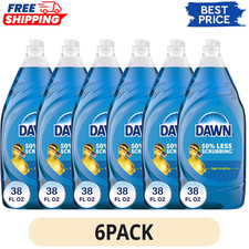 6 Pack Dawn Ultra Original Dish Soap Liquid Grease Removal 38 fl oz Bottle