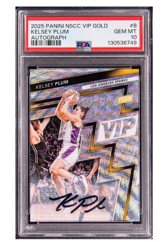 2025 Panini National NSCC Gold Pack VIP Kelsey Plum Wave Prizm Auto /10 PSA 10