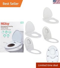 Effortless Family Toilet Seat with Built-in Potty Trainer for Elongated Toilets