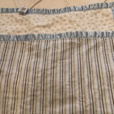 Carter's CHILD of MINE Baby Blanket Lovey Flannel Satin Paws Stripes Blue Brown