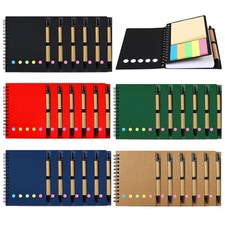30 Pack Spiral Notebook and Pen Set, Lined Small Notebook with Pen Sticky