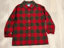 Vtg Pendelton Knockabout 100 Virgin Wool Red and Black Plaid Jacket