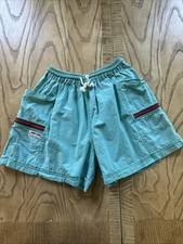 Vintage 80's GUCCI Faded Cotton Shorts Aqua Size Small Unisex