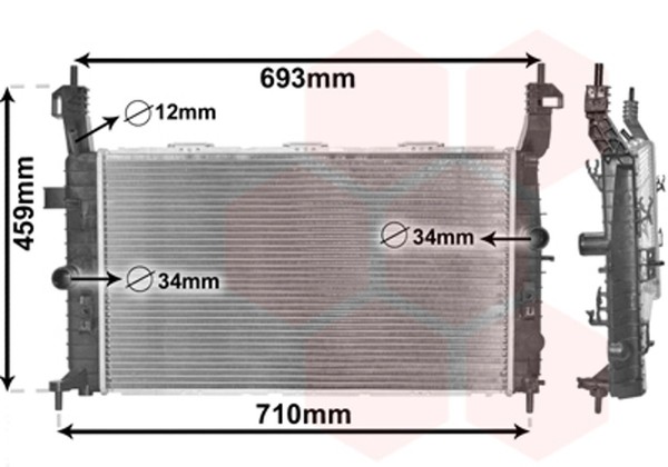 MotorküHler WasserküHler VAN Wezel 37002345 FüR Meriva Opel X03 16V Twinport E75-image