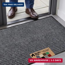GORILLA GRIP Traffic Guard Indoor Outdoor Heavy Duty Door Mat, 47x35 Gray