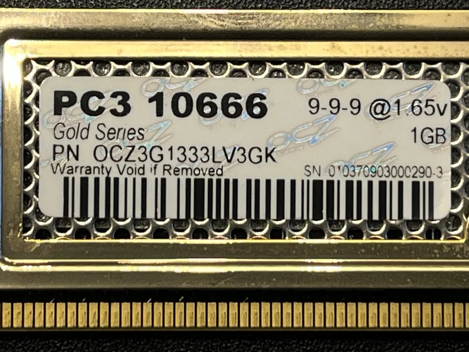 OCZ Gold Series PC3 10666 3 x 1GB DDR3 RAM Module Set of 3 9-9-9 1.65V 3GB Total - Image 3 of 4