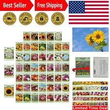 Set of 50 Assorted Flower Seed Packets! Flower Seeds in Bulk - 10+ Varieties ...