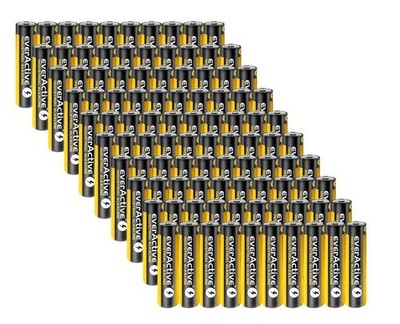 100 x Everactive Industrial AAA Mikro Batterien 1100 mAh 1,5 V LR03 Alkaline