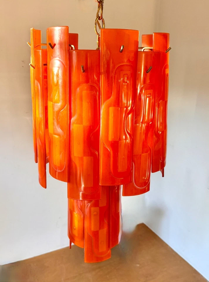 Lámpara de araña de vidrio artístico fundido de estudio Higgins lámpara de colección Rondelay Mcm Foto 2 de 4