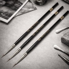 Dot Line 000 Red Sable Hair Retouching Spotting Brush 3-Pack Set