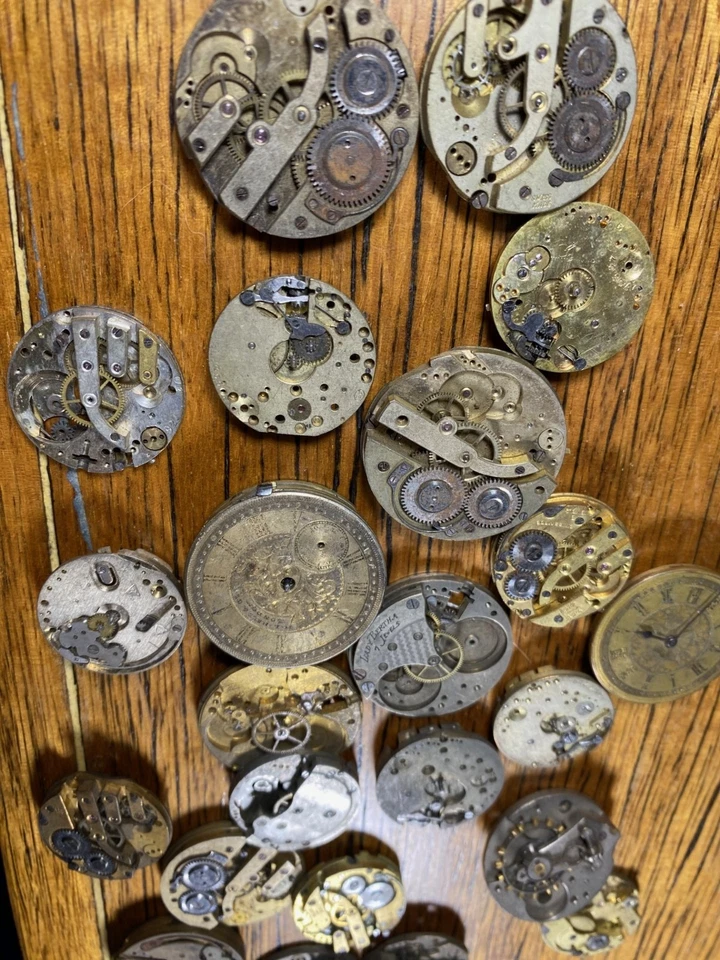 Vintage Pocket Watch Lot – For Parts or Repair – Scrap/Steampunk/Antique Watches - Image 3 of 4