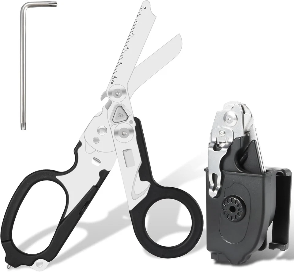 6-in-1 Multifunktions-Traumaschere mit Holster, Unfallschere für Krankenschwestern