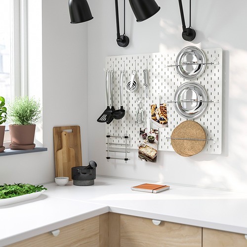 IKEA SKÅDIS 492.166.97 — Blanco 76×56 cm Tablero de clavijas y combo organizador para el hogar