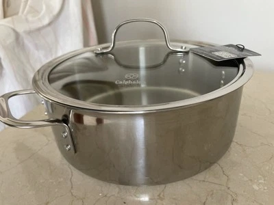 Calphalon Stainless Steel 5Qt Covered Dutch Oven Stock Pot & Lid 8785 4.75L