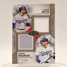 2024 Topps Tier One Freddie Freeman Mookie Betts /149 Dual Player Jersey Relic