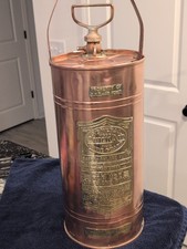 Vintage General Quick Aid P 909 Copper Fire Extinguisher 5 Gallon DND Air Force 