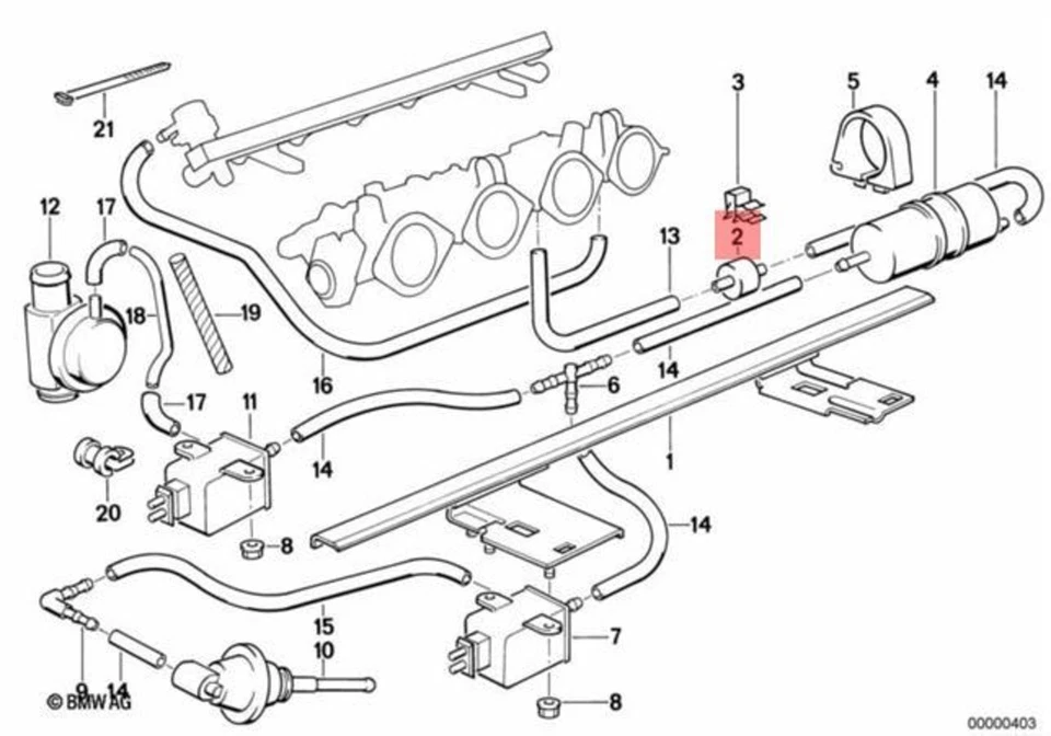 Válvula de control de vacío original BMW E23 E24 E31 E34 E36 E38 E39 OEM 11611312737 Foto 2 de 4