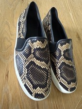 Vince Blair-5 Snake-Effect Leather Slip-On Sneakers in Senegal Size 8 225